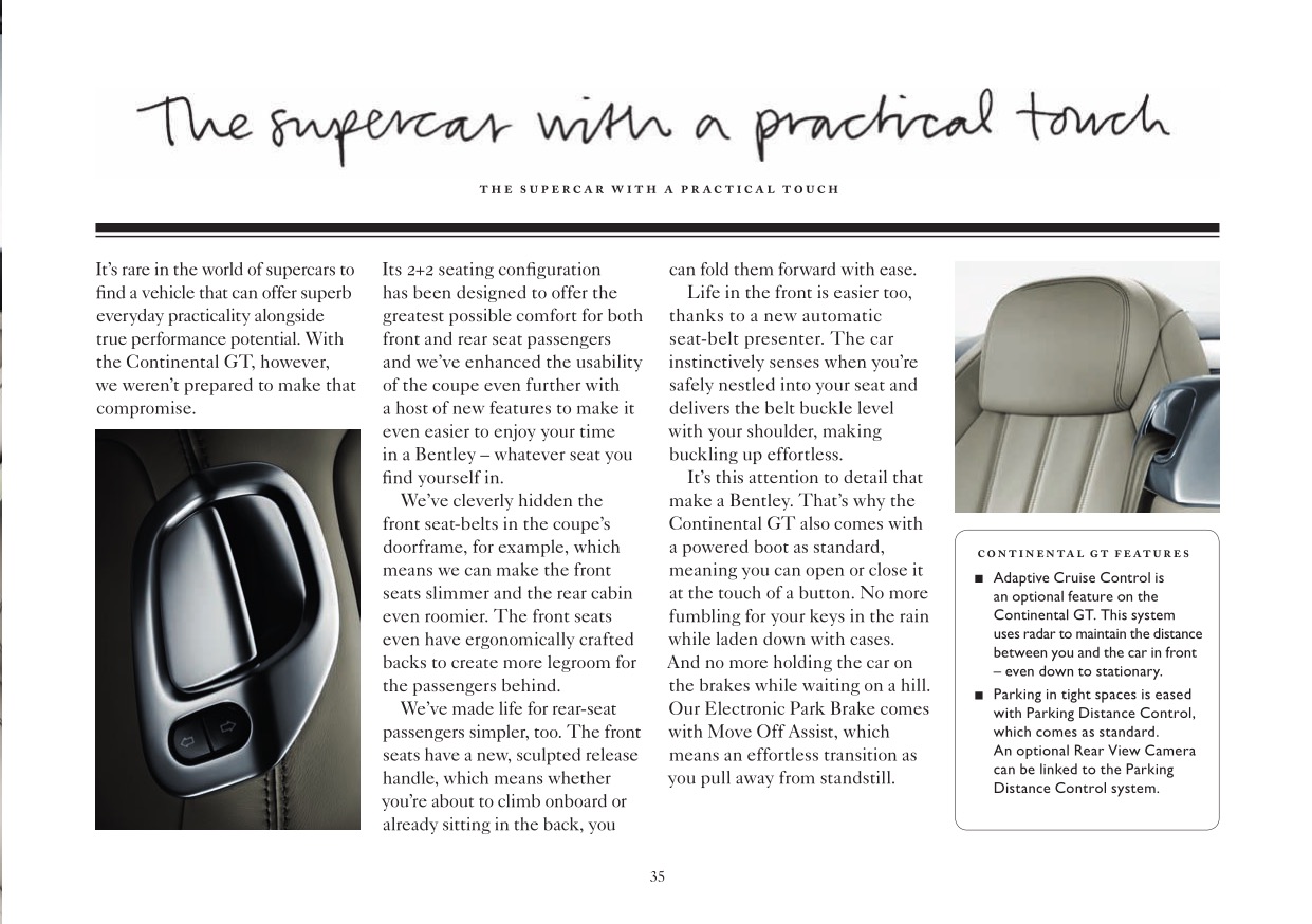 2012 Bentley Continental GT Brochure Page 15